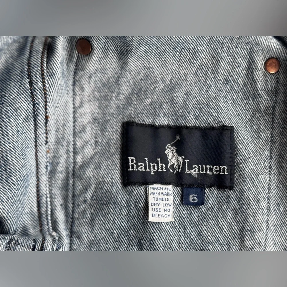 vintage 80s 90s ralph lauren western denim corduroy collar jean jacket - Picture 8 of 13